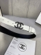 Width 3.0 Cm Chanel Fine Grain Leather Gold, Silver, Gunmetal Metal Buckle.