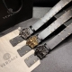 Versace width 4.0Cm New leather belt, decorated with the classic Versace Medusa