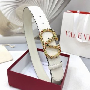 4.0Cm Valentino Belt, Double-Sided Top-Grain Leather, Length: 75.80.85.90.95.100