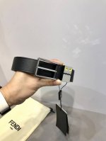 New F-brand 35mm wide leather belt with F logo design, supports NFC, monster pi