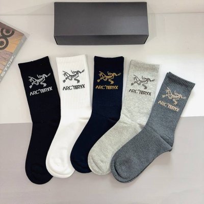 Includes 5 pairs per box. Arc Teryx 2025 Fall/Winter New Arrival Long Socks, Hi