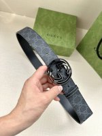 Width 3.8Cm Gucci Gg Supreme canvas belt with interlocking double G buckle. Belt