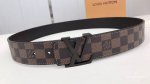 Official Lv This Double-Sided Belt Features The Iconic Dark Brown Lv Initiales B