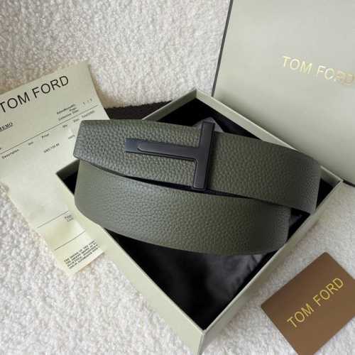 Tom Ford. New high-end double-sided calfskin, simple business men's belt, 4.0cm