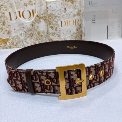 Dior classic monogram belt D-shaped buckle brass hardware, 5.0Cm DDD