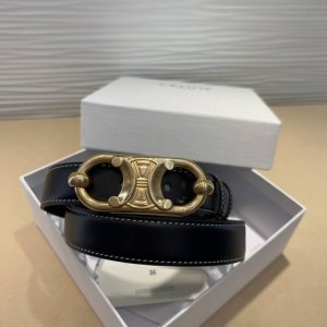 2011024Celine Pig Nose Arc De Triomphe Buckle Ladies Belt Yc White Flower Italia