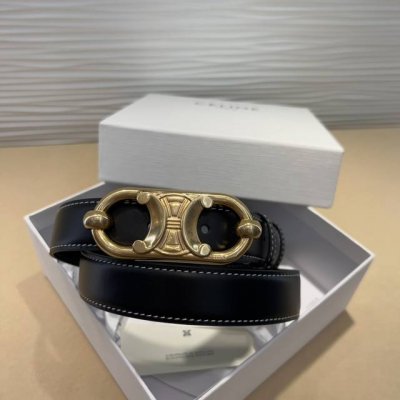 2011024Celine Pig Nose Arc De Triomphe Buckle Ladies Belt Yc White Flower Italia