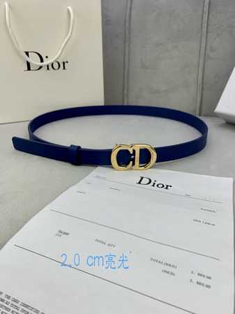 Width 2.0 Cm Dior Dior Best-Selling Flat Wireless Belt Body Saddle Imported Calf - Click Image to Close