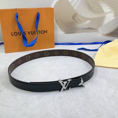 3.0Cm Louis Vuitton Lv Belt, Double-Sided Top-Grain Cowhide Leather, Length: .75