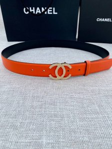 Width 3.0Cm Chanel Original Leather With Gold And Silver Diamond-Studded Steel B