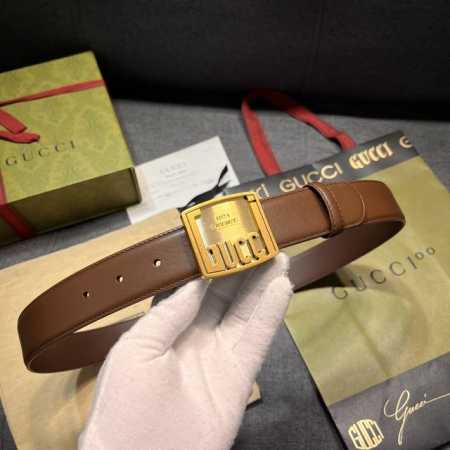 Gucci Width 3.5Cm New Imported Cowhide Men's Belt Is Ingeniously Decorated With - Click Image to Close