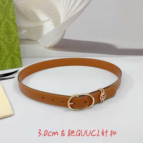 Special 3.0Cm Gucci Belt, Double-Sided Top-Grain Leather, Length: 75.80.85.90.95