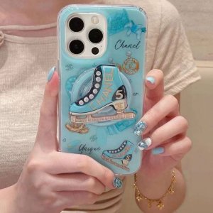 Chanel magnetic case with glue holder. The mobile phone case has a magnetic hol