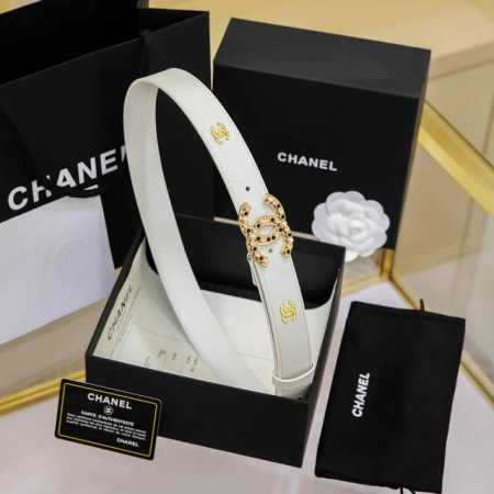 Chanel 24S Cc Pearl And Crystal White And Black Letter Logo Buckle Brass Metal C - Click Image to Close