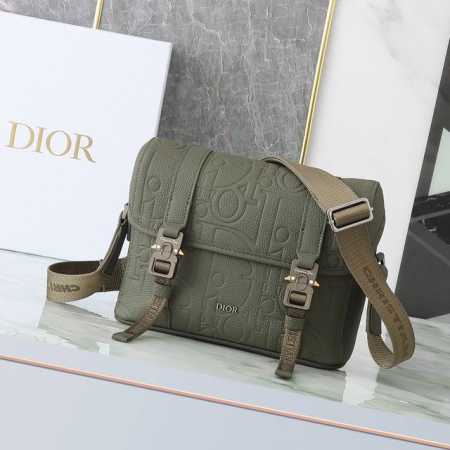 Dior Hit The Road Flap Messenger Bag Khaki Dior Gravity-effect leather and khaki - Click Image to Close