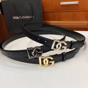 Special D&G Donatella V-Shaped Smooth Calf Leather Belt, Adorned With Dg Crossed