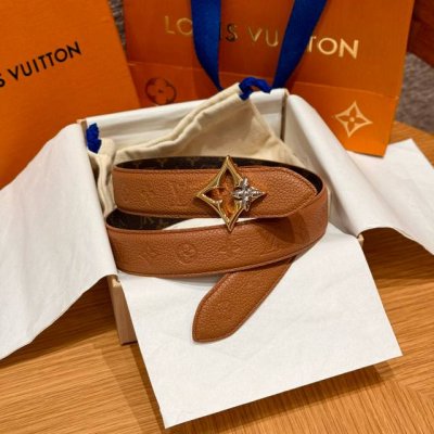 Special Lv Donkey House, New Women's Belt, Double-Sided Belt Featuring Monogram