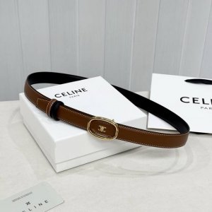 Celin E New 3D Buoy Buckle Women's Belt, Italian Imported Calfskin with Brass Bu