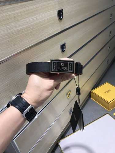 New Style Fd Width 25Mm Logo Shape Belt Original Rivet Grinding Rubber Buckle Im