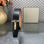 Tom Ford's latest trendy double-sided top-grain cowhide leather model, 3.8mm wid