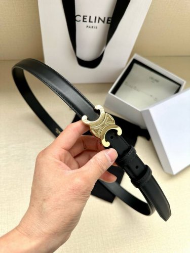 Width 2.5Cm Celine Triomphe Medium Smooth Imported Leather Belt First Layer Leat