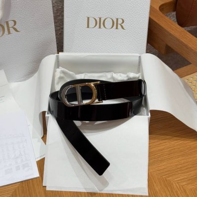 New Cd Women's Belt, Top Grade Cowhide Leather Belt, 2.5mm, with Cd Logo Buckle,