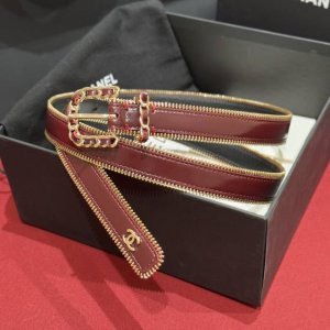 Xiangjia new women's belt zipper belt, double-sided top layer cowhide, this bel