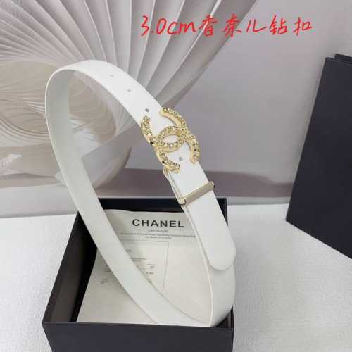 3.0Cm Chanel Belt, Double-Sided Top-Grain Leather, Length: 75.80.85.90.95.100 Cm