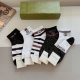 5 pairs per box with packaging Gucci's new mid-calf socks! Pure cotton fabric,