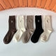 Special Packaging Louis Vuitton New Cashmere Embroidered Mid-Length Slouch Socks