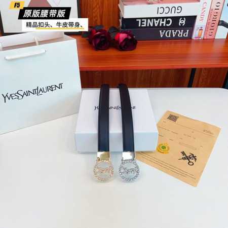 Original quality punched Brand: Ysl women's Color: Black Buckle: Gold and Silver - Click Image to Close