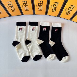Special packaging for Fendi's new mid-length embroidered slouch socks! Four pair