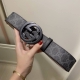 Gucci luxury men's double G buckle classic print belt, belt width 4.0Cm.