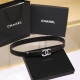 Chanel 24C Wheat Ear, Star, And Crystal White Logo Buckle Brass Metal Plain Grai