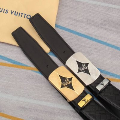 Belt: Lv Louis Vuitton original cowhide belt Men's belt: Material 100% first-la