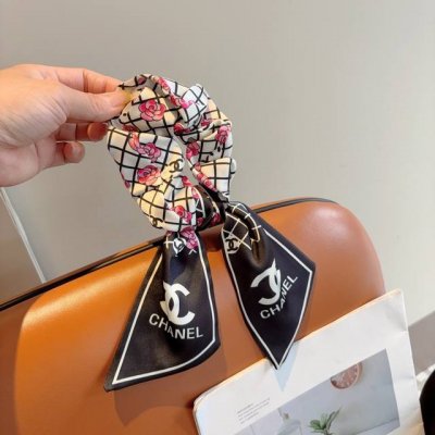 with packaging Chanel Chanel double C letter ribbon ponytail hair ring butterfly