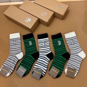 Special offer: Burberry women's mid-calf socks, five pairs per box, featuring th