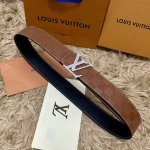 Picture Packaging Louis Vuitton 40mm wide double-sided original calfskin with a