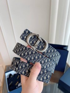 Dior Dior enhanced version French original leather, Oblique blue cloth black cow