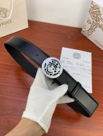 Width 4.0 Cm Versace Original Bright Edge Pearl Plain Weave Belt Body Double-Sid