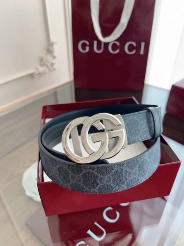Gucci automatic smooth buckle belt, crafted from stainless steel, 35mm wide, cus