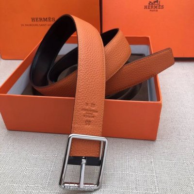 New Needle Buckle Herm S Authentic Leather Belt, Imported Top-Grain Cowhide, Lyc