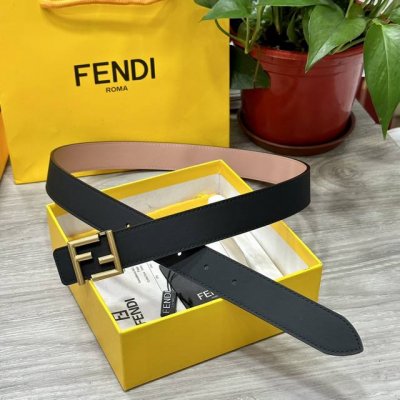 Fendl Fendi women's belt width 30mm Double-sided original first-layer cowhide wi