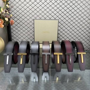 Tom Ford's latest trendy double-sided top-grain cowhide leather model, 3.8mm wid