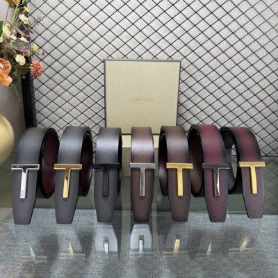 Tom Ford's latest trendy double-sided top-grain cowhide leather model, 3.8mm wid