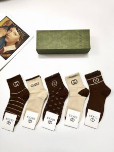 comes with packaging 5 pairs per box Gucci classic letter logo pure cotton mid-