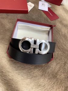 Comes with boutique packaging. Ferragamo haute couture men's leather belt, 3.5cm