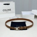 Celin E New 3D Buoy Buckle Women's Belt, Italian Imported Calfskin with Brass Bu