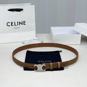 Celin E New 3D Buoy Buckle Women's Belt, Italian Imported Calfskin with Brass Bu