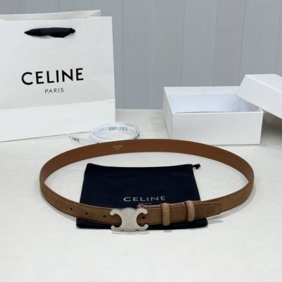 Celin E New 3D Buoy Buckle Women's Belt, Italian Imported Calfskin with Brass Bu
